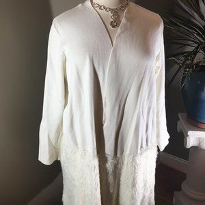 ALFANI 2X long sweater Jacket with faux fur